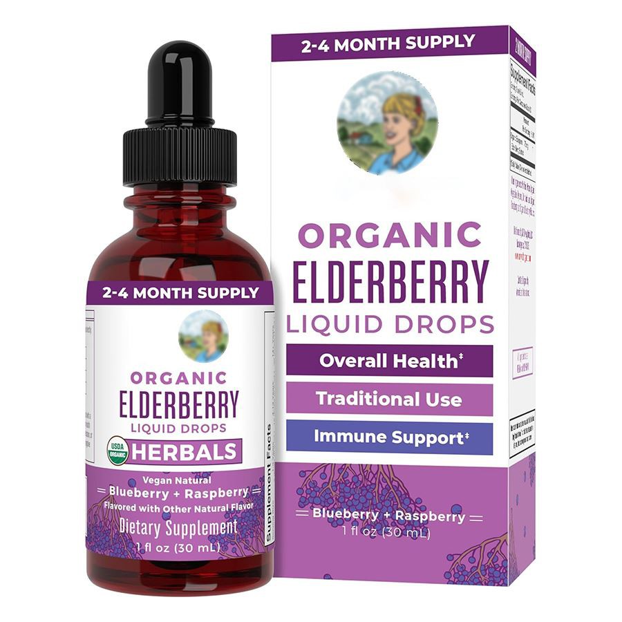 مایع ارگانیک Elderberry Drops Immune پشتیبانی از اکسیر برای کل خانواده
